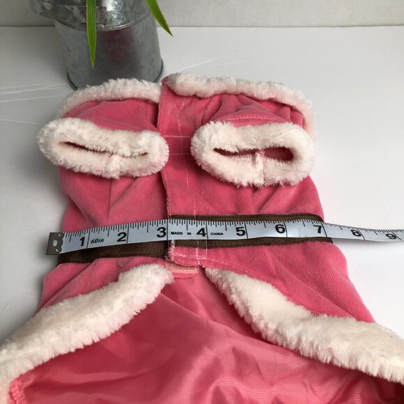 Pet Holiday Pink and White Velvet Dress with Brown Bow - Picture 8 of 8